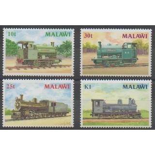 Timbres - Malawi - 1987 - No 493/496 - Chemins de fer