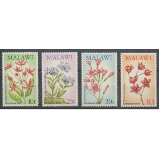 Timbres - Malawi - 1987 - No 501/504 - Noël - Fleurs