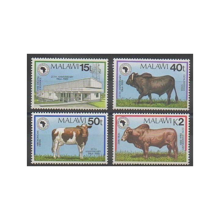 Stamps - Malawi - 1989 - Nb 541/544 - Mamals