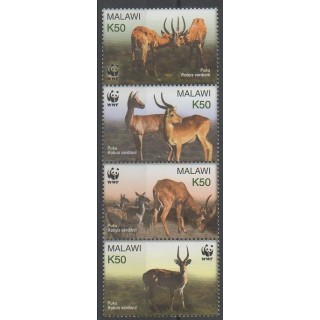 Timbres - Malawi - 2003 - No 713/716 - Mammifères - Espèces menacées - WWF