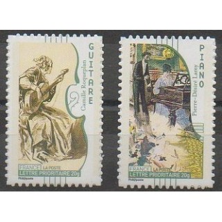 Timbres - France - Autoadhésifs - 2010 - No 393A-399A - Musique