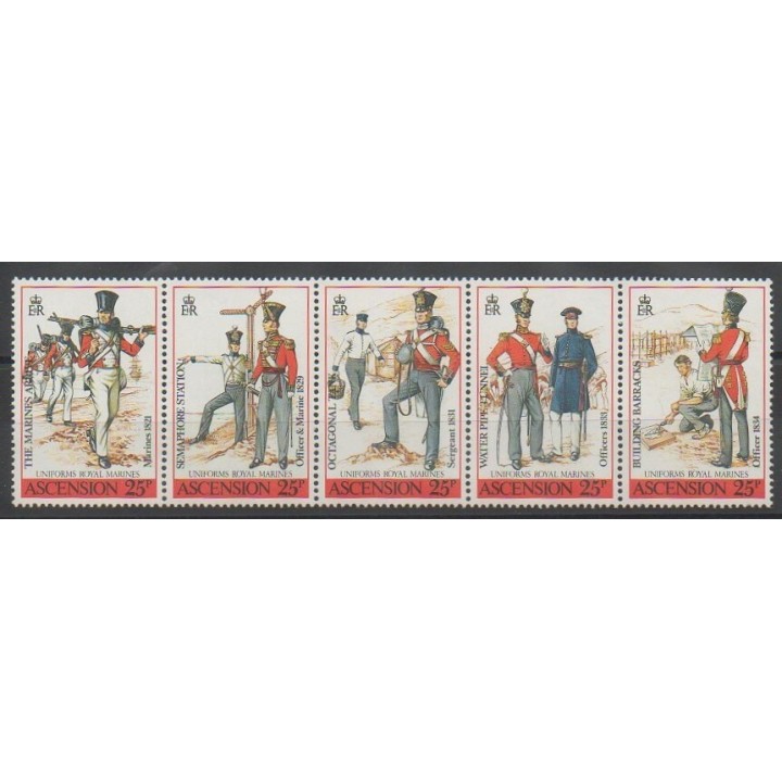 Timbres - Ascension - 1988 - No 473/477 - Costumes - Uniformes - Mode