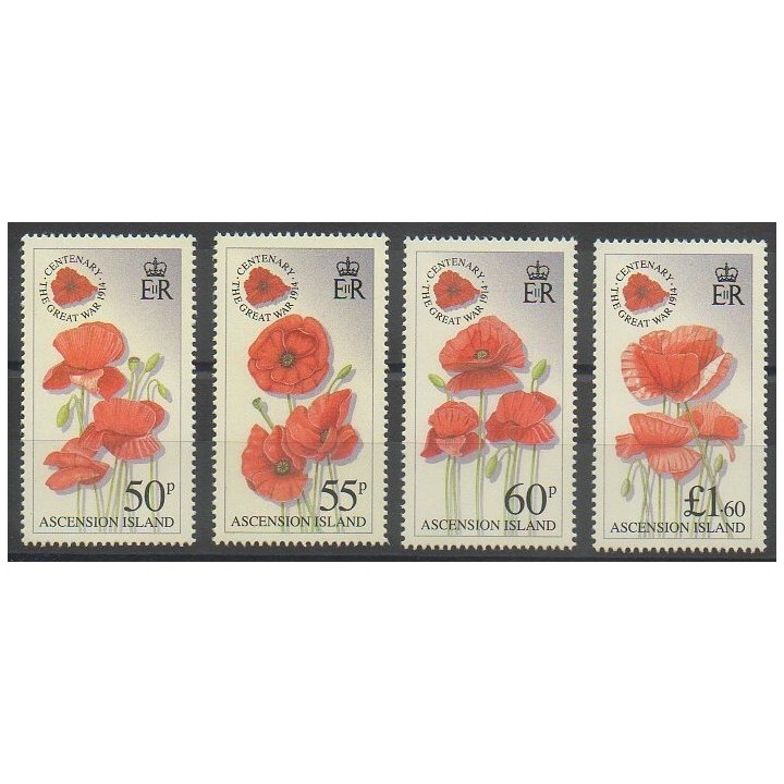 Timbres - Ascension - 2014 - No 1121/1124 - Première Guerre Mondiale