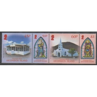 Timbres - Ascension - 2013 - No 1109/1112 - Églises - Noël