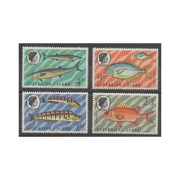 Timbres - Ascension - 1970 - No 131/134 - Animaux marins