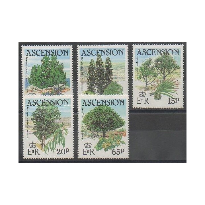 Stamps - Ascension Island - 1985 - Nb 369/373 - Trees