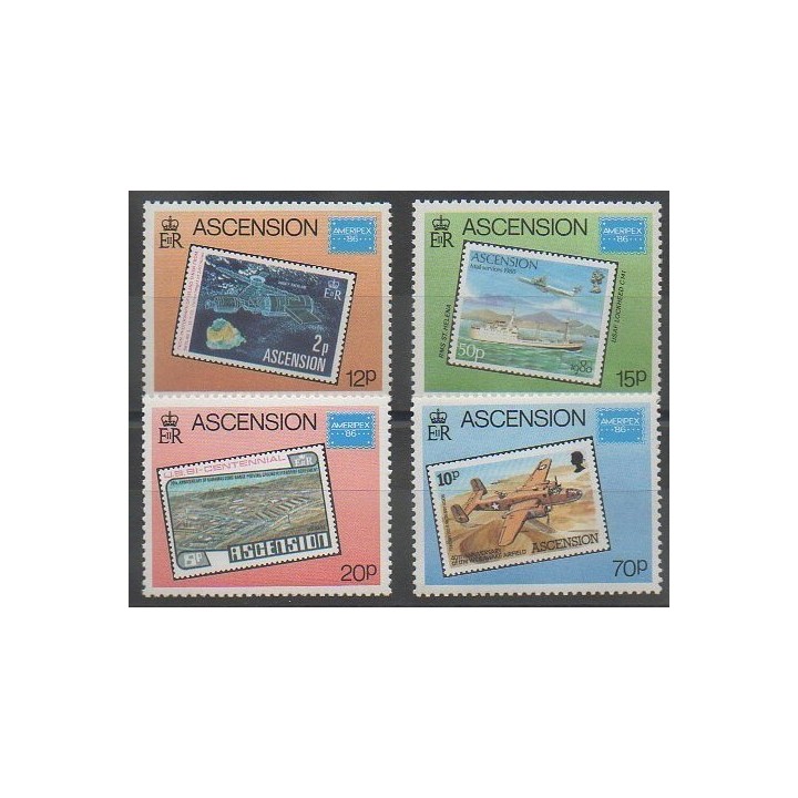 Timbres - Ascension - 1986 - No 399/402 - Timbres sur timbres