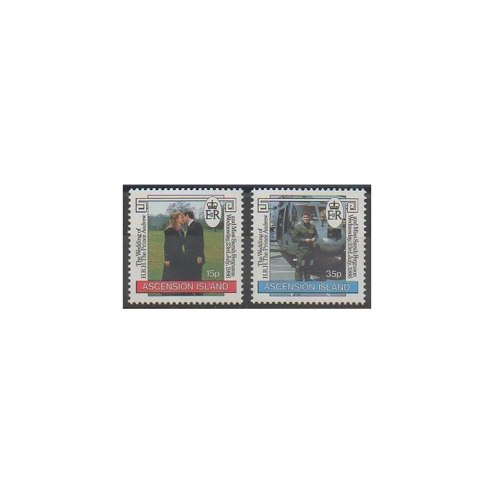 Timbres - Ascension - 1986 - No 403/404 - Royauté - Principauté