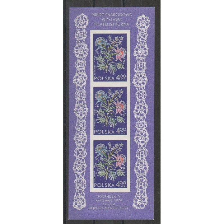 Timbres - Pologne - 1974 - No BF64 - Exposition - Fleurs