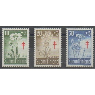 Stamps - Finland - 1959 - Nb 486/488 - Flowers - Health