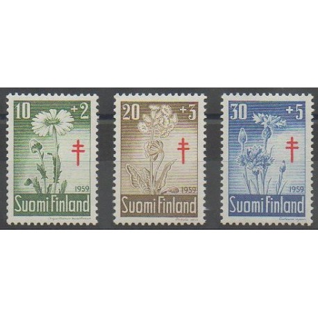 Finlande - 1959 - No 486/488 - Fleurs - Santé ou Croix-Rouge