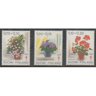 Stamps - Finland - 1981 - Nb 849/851 - Flowers - Health