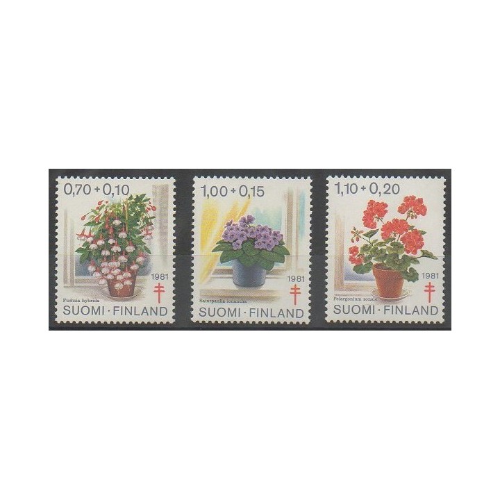 Stamps - Finland - 1981 - Nb 849/851 - Flowers - Health