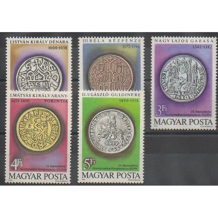 Timbres - Hongrie - 1979 - No 2683/2687 - Monnaies, billets ou médailles
