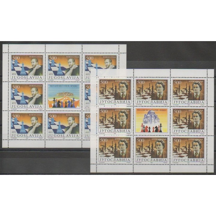 Stamps - Yugoslavia - 1992 - Nb 2425/2426 petites feuilles - Chess
