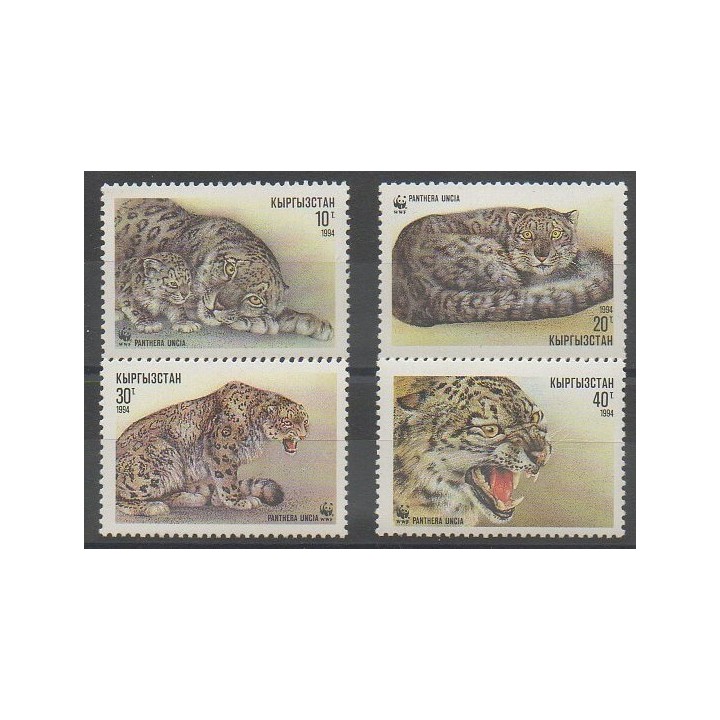 Stamps - Kyrgyzstan - 1994 - Nb 28/31 - Mamals - Endangered species - WWF