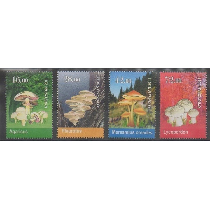 Timbres - Kirghizistan - 2011 - No 557/560 - Champignons