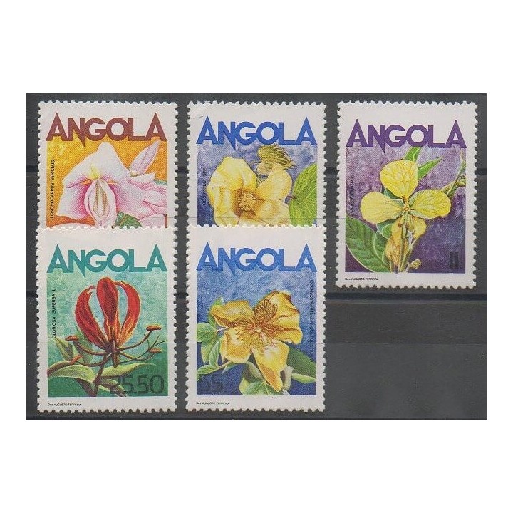 Timbres - Angola - 1985 - No 699/703 - Fleurs