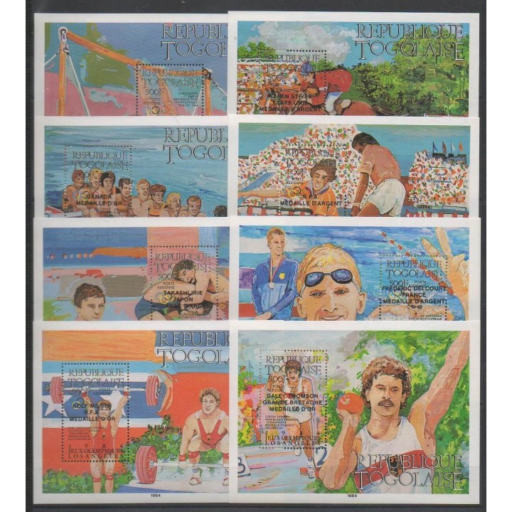 Timbres - Togo - 1986 - No BF221/BF228 surchargés - Jeux Olympiques d'été