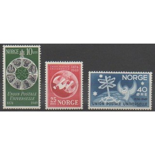Stamps - Norway - 1949 - Nb 314/316 - Postal Service