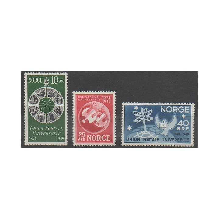 Stamps - Norway - 1949 - Nb 314/316 - Postal Service