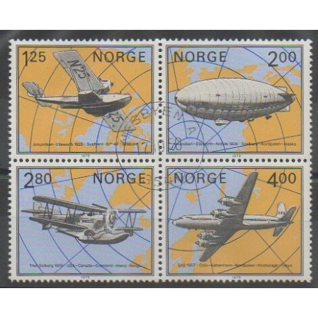 Norway - 1979 - Nb 761/764 - Planes - Hot-air balloons - Airships