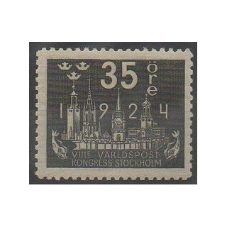 Timbres - Suède - 1924 - No 169 - Service postal - Neuf avec charnière