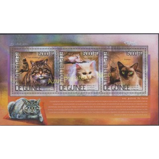 Timbres - Thème chiens et chats - Guinée - 2014 - No 7166/7168
