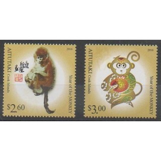 Stamps - Aitutaki - 2015 - Nb 687/688 - Horoscope