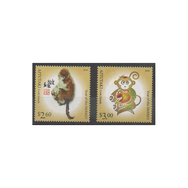 Stamps - Aitutaki - 2015 - Nb 687/688 - Horoscope