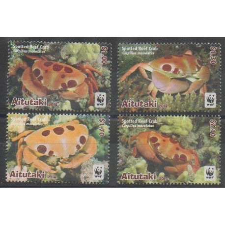 Aitutaki - 2014 - Nb 683/686 - Sea animals - Endangered species - WWF