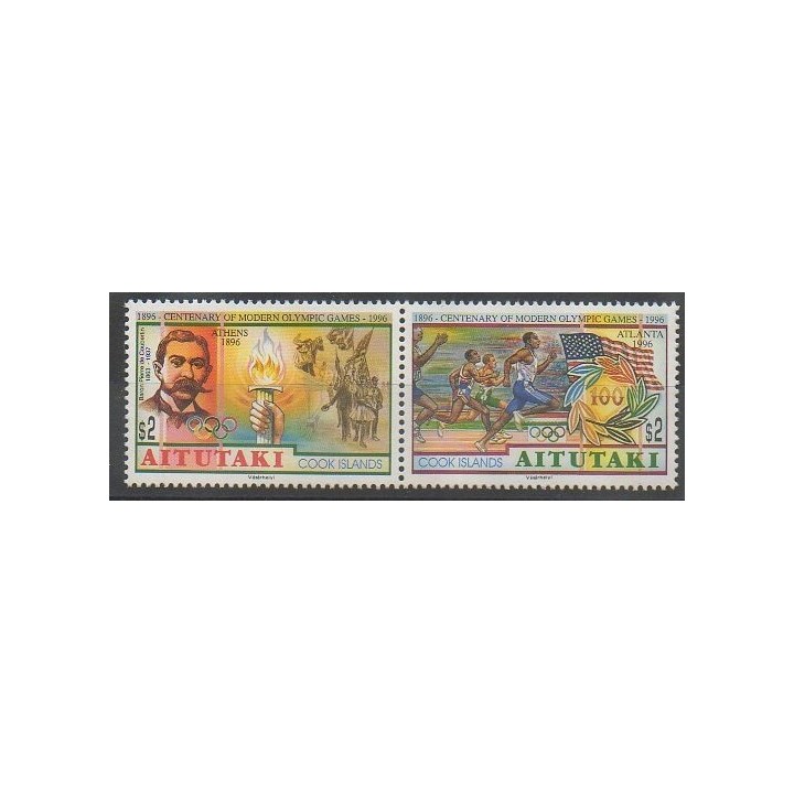 Timbres - Aitutaki - 1996 - No 571/572 - Jeux Olympiques d'été