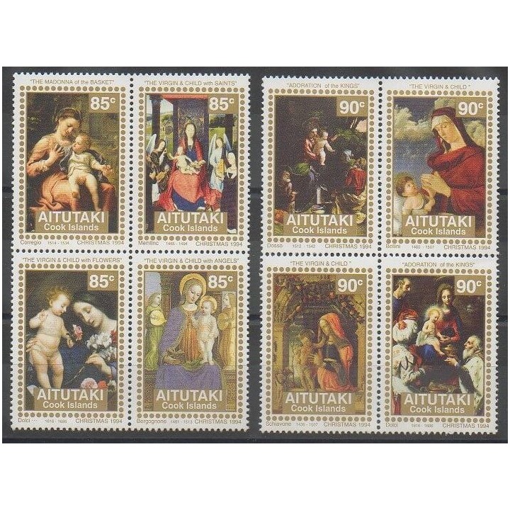 Timbres - Aitutaki - 1994 - No 554/561 - Noël