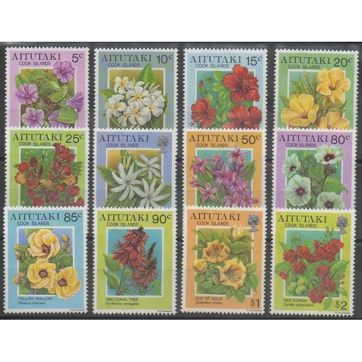Stamps - Aitutaki - 1994 - Nb 538/549 - Flowers