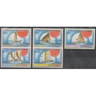 Stamps - Aitutaki - 1992 - Nb 510/514 - Boats