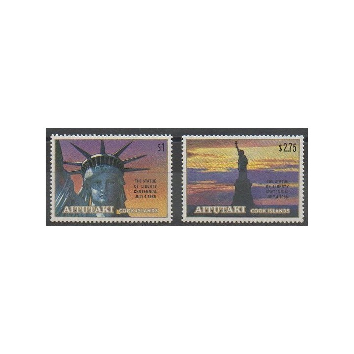 Stamps - Aitutaki - 1986 - Nb 439/440 - Monuments