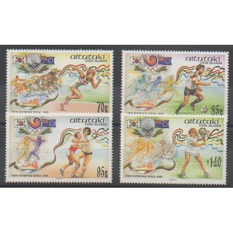 Aitutaki - 1988 - No 468/471 - Jeux Olympiques d'été
