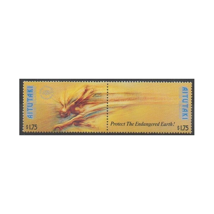 Timbres - Aitutaki - 1990 - No 493/494 - Environnement