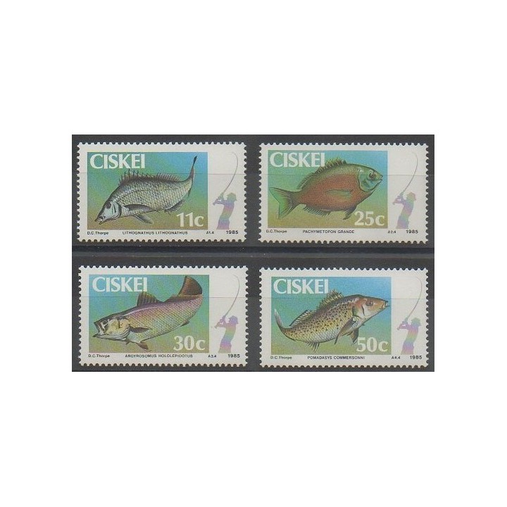 Timbres - Afrique du Sud - Ciskey - 1985 - No 70/73 - Animaux marins
