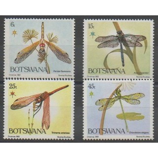 Timbres - Botswana - 1983 - No 485/488 - Insectes