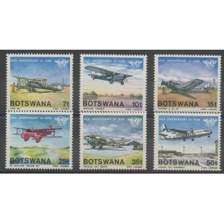 Timbres - Botswana - 1984 - No 497/502 - Aviation