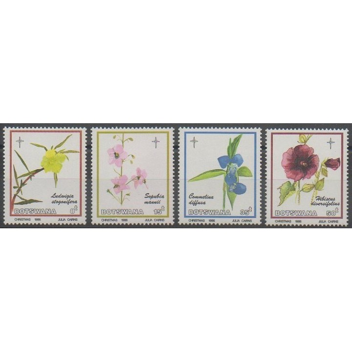 Timbres - Botswana - 1986 - No 536/539 - Fleurs