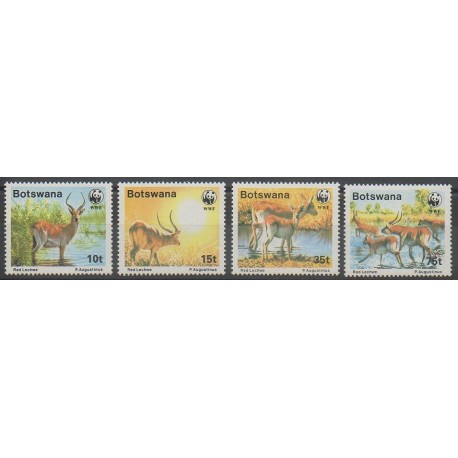 Botswana - 1988 - No 579/582 - Mammifères - Espèces menacées - WWF