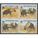 Botswana - 1995 - No 737/740 - Mammifères - Espèces menacées - WWF