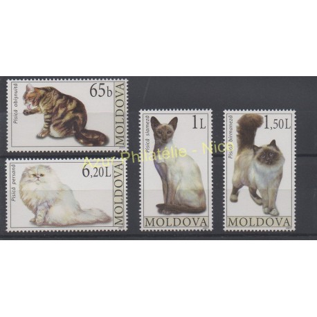Timbres - Thème chiens et chats - Moldavie - 2007 - No 510/513