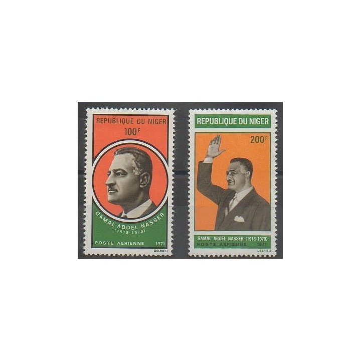 Stamps - Niger - 1971 - Nb PA146/PA147 - Celebrities