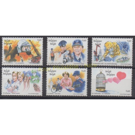 Timbres - Thème pompiers - Belgique - 2003 - No 3143/3148