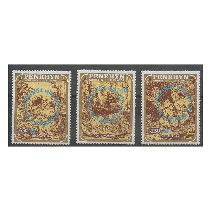 Timbres - Penrhyn - 1986 - No 333/335 - Noël