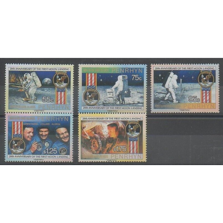 Timbres - Penrhyn - 1989 - No 353/357 - Espace