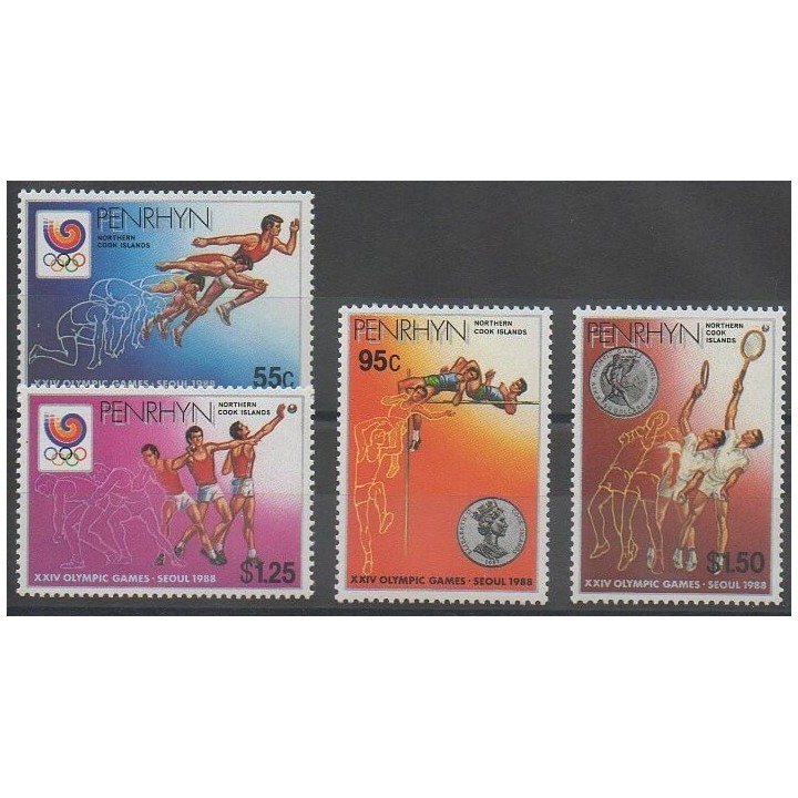 Timbres - Penrhyn - 1988 - No 341/344 - Jeux Olympiques d'été